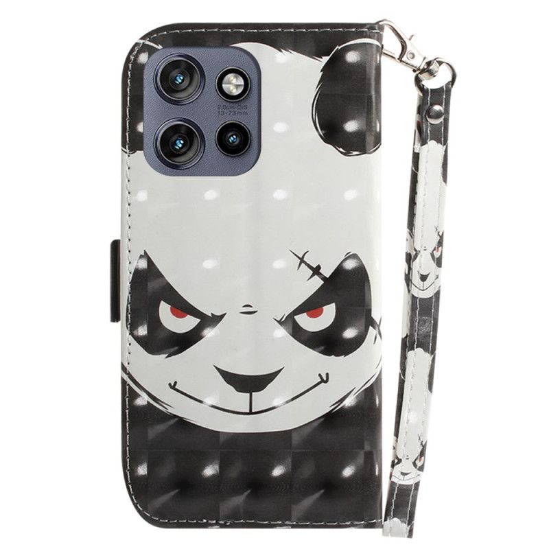 Kotelot Motorola Edge 50 Neo Puhelinkuoret Vihainen Panda Hihnalla