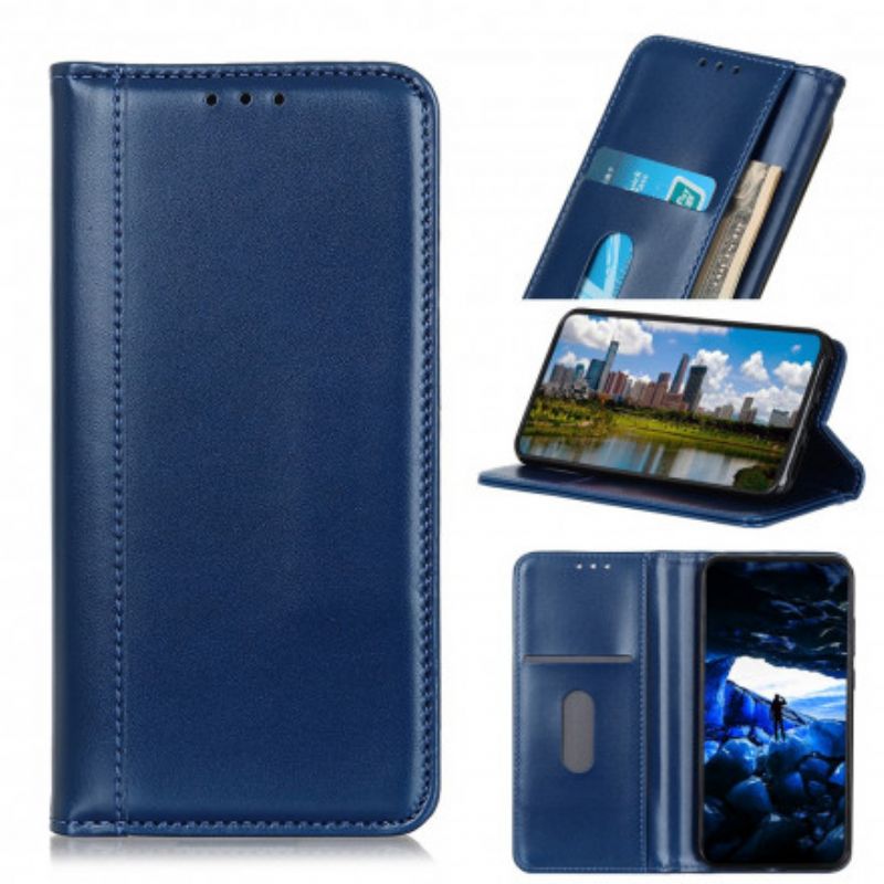 Flip Kotelot Motorola Edge 20 Pro Haljasnahkaa Suojakuori