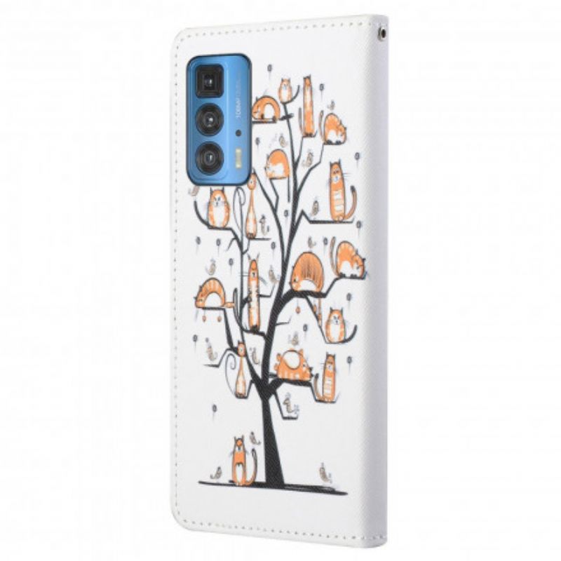 Kotelot Motorola Edge 20 Pro Puhelinkuoret Funky Cats Strappy