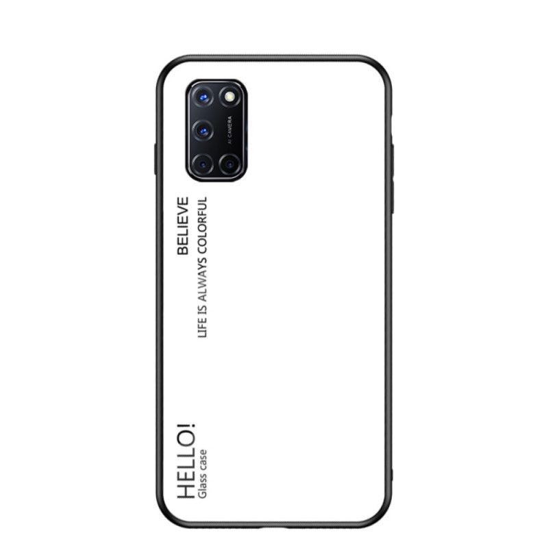 Kuori Oppo A72 Valkoinen Musta Hei Karkaistu Lasi