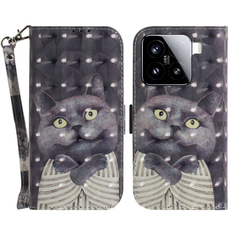 Kotelot Xiaomi 15 Puhelinkuoret Harmaa Kissa Hihnalla