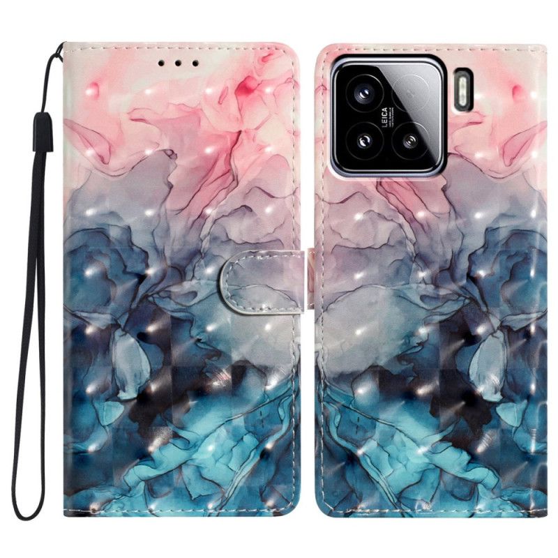 Kotelot Xiaomi 15 Vaaleanpunainen Ja Sininen Marmori