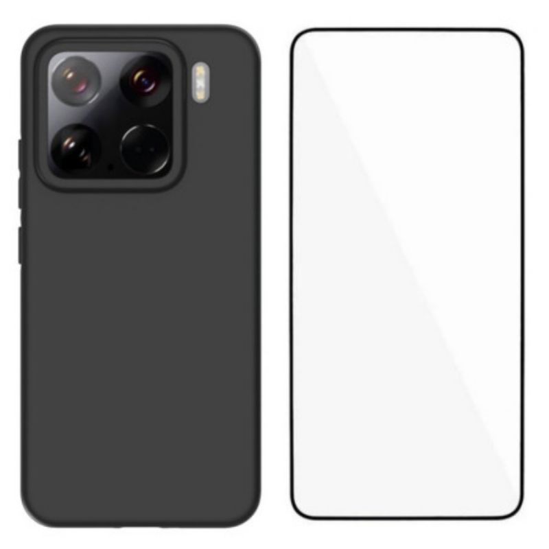 Kuori Xiaomi 15 2-in-1 Silikoni Karkaistulla Lasilla