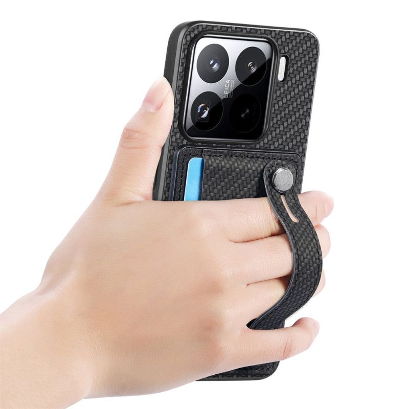 Kuori Xiaomi 15 Hiilikuituinen Korttikotelo Ja Hihna Suojakuori