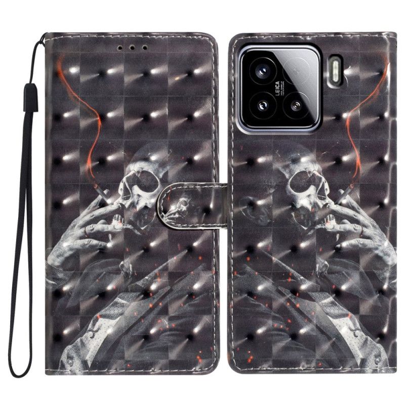 Nahkakotelo Xiaomi 15 3d-savuava Luuranko