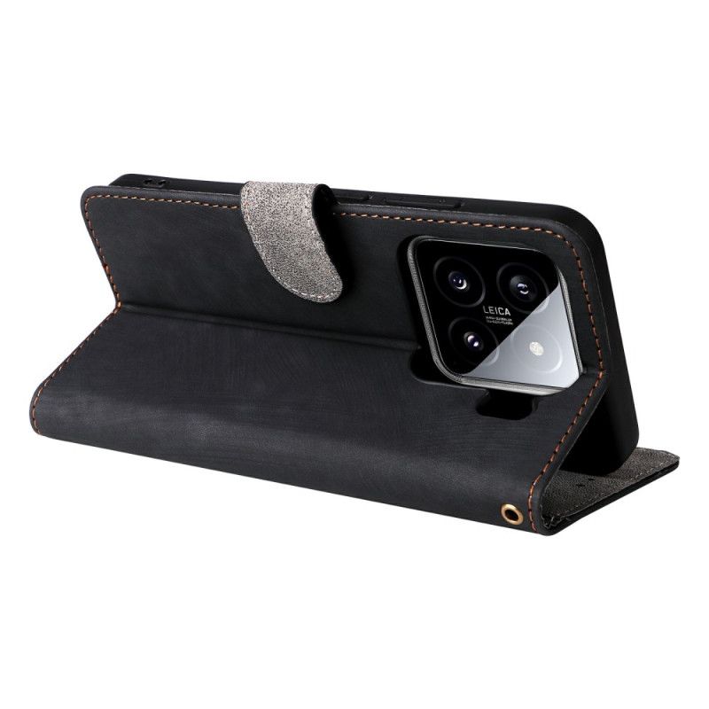 Nahkakotelo Xiaomi 15 Mokkanahkakuvio Rfid-suojauksella