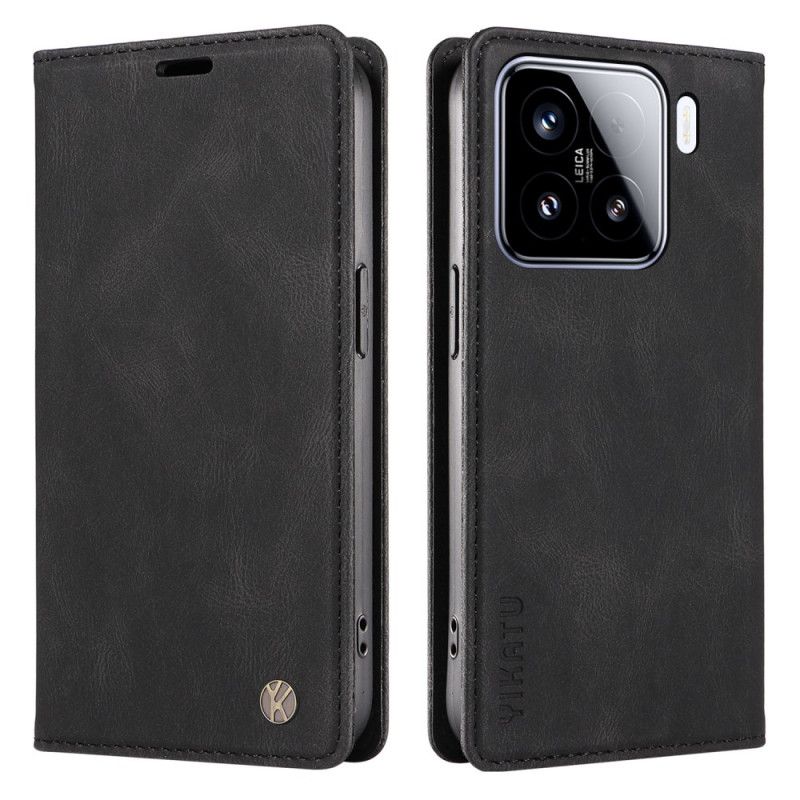 Nahkakotelo Xiaomi 15 Yikatu Mokkanahkaefekti