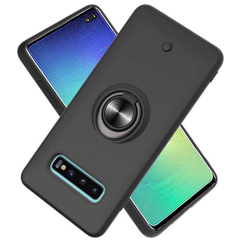 Kuori Samsung Galaxy S10 Plus Tummansininen Musta Irrotettava Renkaalla