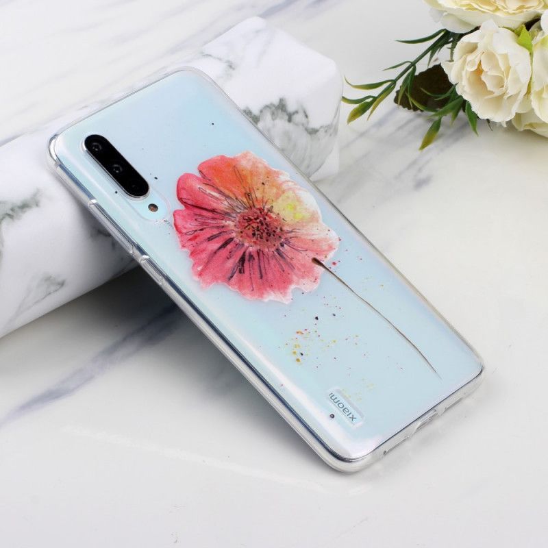 Kuori Xiaomi Mi 9 Lite Puhelinkuoret Läpinäkyvä Vesiväri Unikko