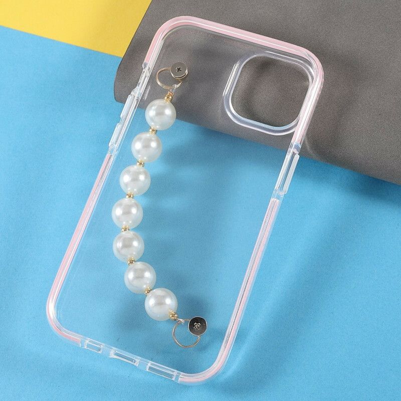 Kuori Case iPhone 13 Mini Puhelinkuoret Silikonirannekorun Helmiä