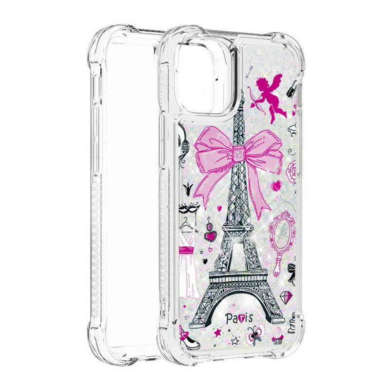 Kuori iPhone 13 Mini Eiffel-tornin Paljetteja Suojakuori