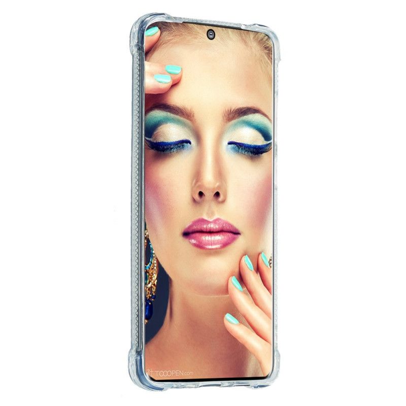 Kuori Samsung Galaxy S20 Ultra Oranssi Punainen Paljeteilla Vahvistetut Kulmat Suojakuori