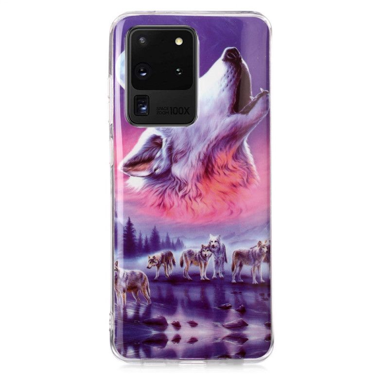 Kuori Samsung Galaxy S20 Ultra Valkoinen Fluoresoiva Susisarja
