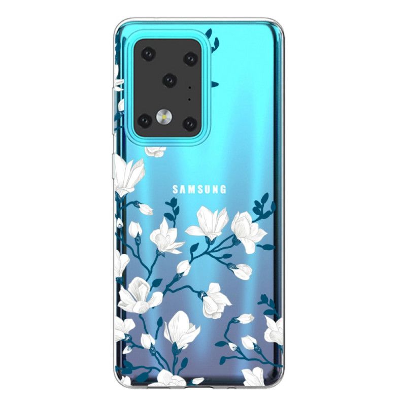 Kuori Samsung Galaxy S20 Ultra Valkoiset Kukat Suojakuori