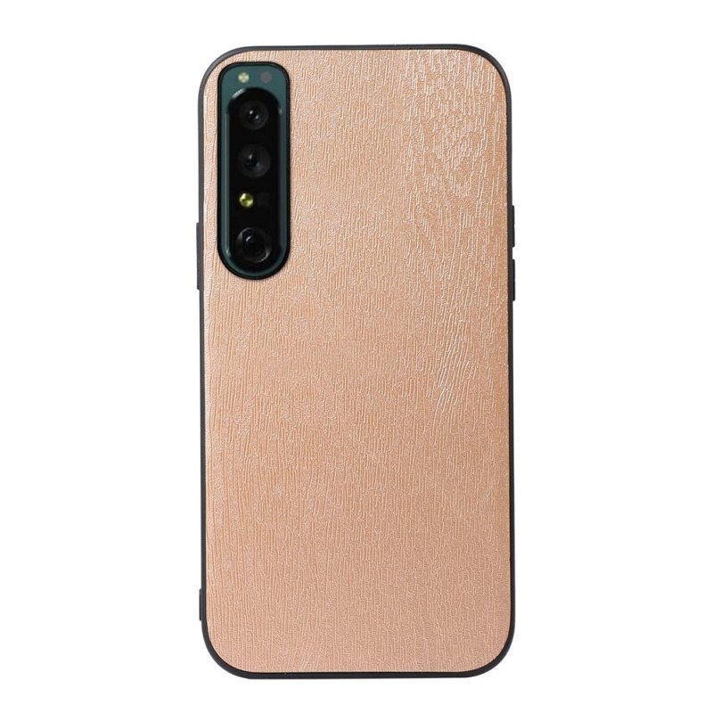 Kuori Sony Xperia 1 IV Faux Leather Puun Rakenne