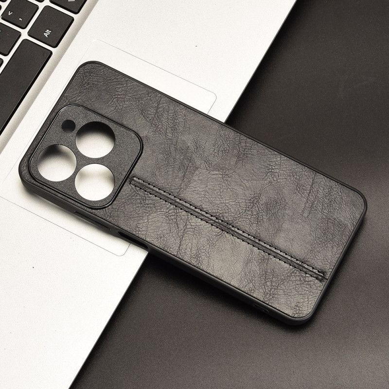 Kuori Realme C61 Ommeltu Nahkajäljitelmä