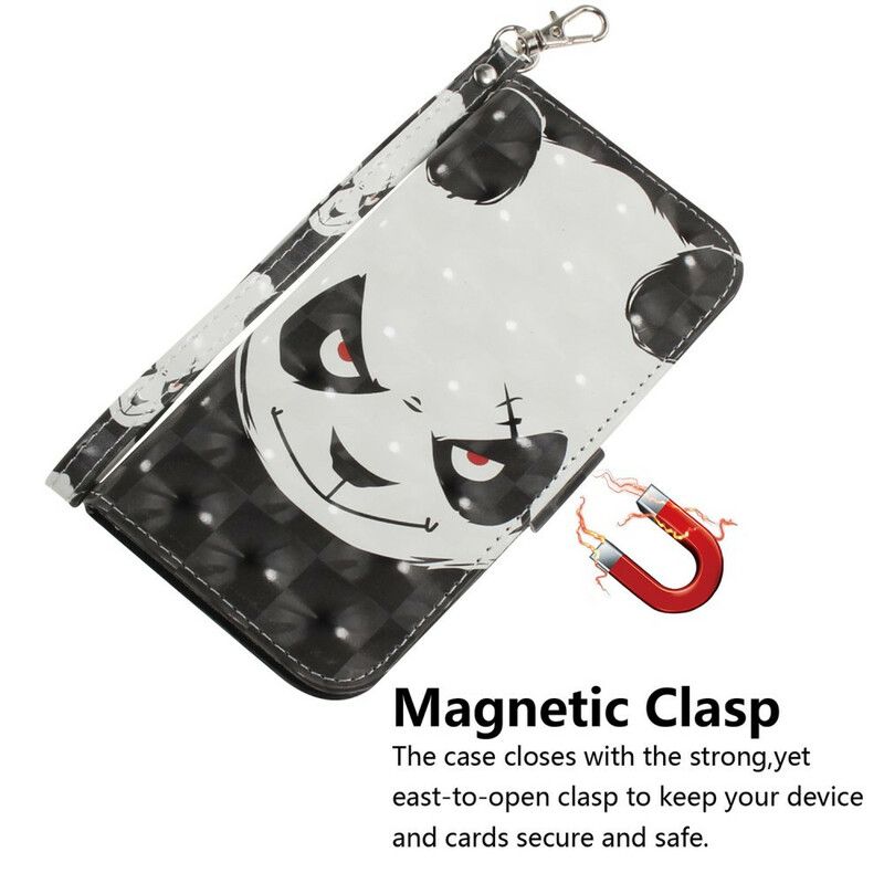 Flip Kotelot Samsung Galaxy S21 Fe Angry Panda Strappy