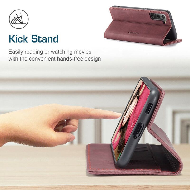 Flip Kotelot Samsung Galaxy S21 Fe Caseme Faux Leather Suojakuori