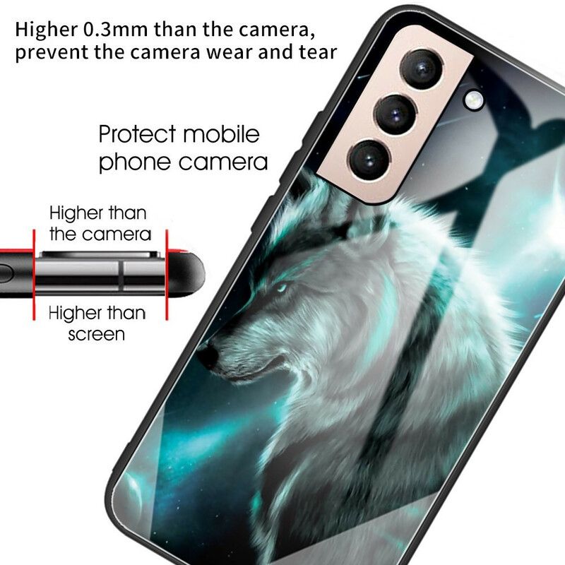 Kuori Case Samsung Galaxy S21 Fe Puhelinkuoret Tempered Glass Wolf