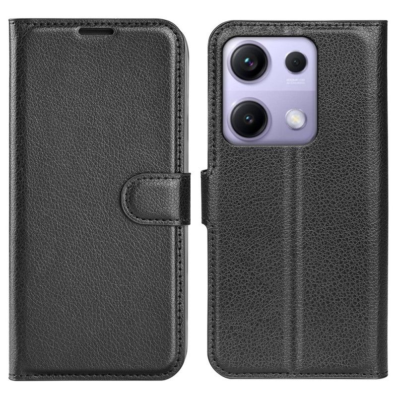 Kotelot Xiaomi Redmi Note 14s Klassinen Litsikuvioinen Tekonahka Suojakuori