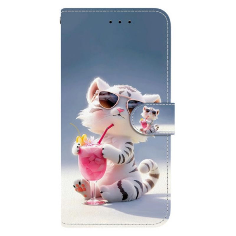 Nahkakotelo Xiaomi Redmi Note 14s Tiikerikuvio
