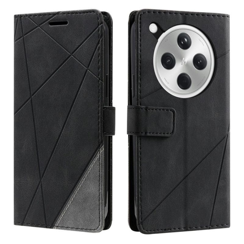 Nahkakotelo Oppo Find X8 Kaksivärinen Raidallinen Kuvio