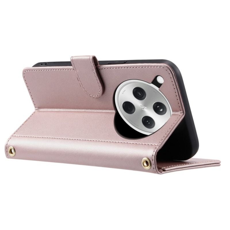 Nahkakotelo Oppo Find X8 Tikattu Hihna Ja Olkahihna