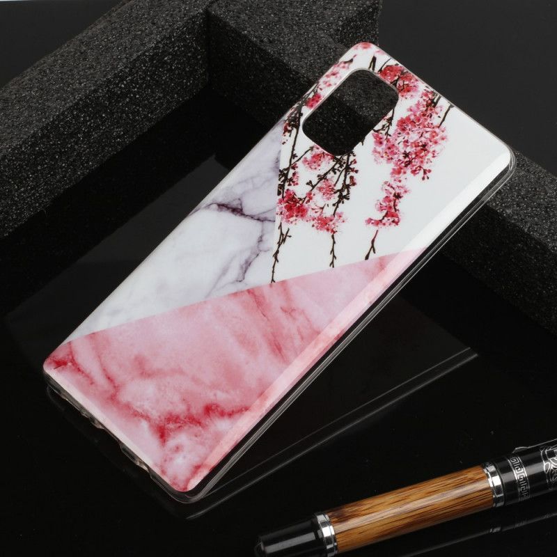 Case Kuoret Samsung Galaxy A51 5G Puhelinkuoret Marmoroitu Luumu Kukkii