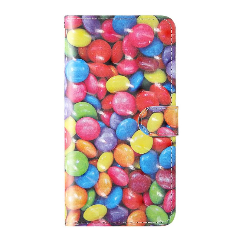 Flip Case Samsung Galaxy A51 5G Kevyt Täpläkarkki Hihnalla