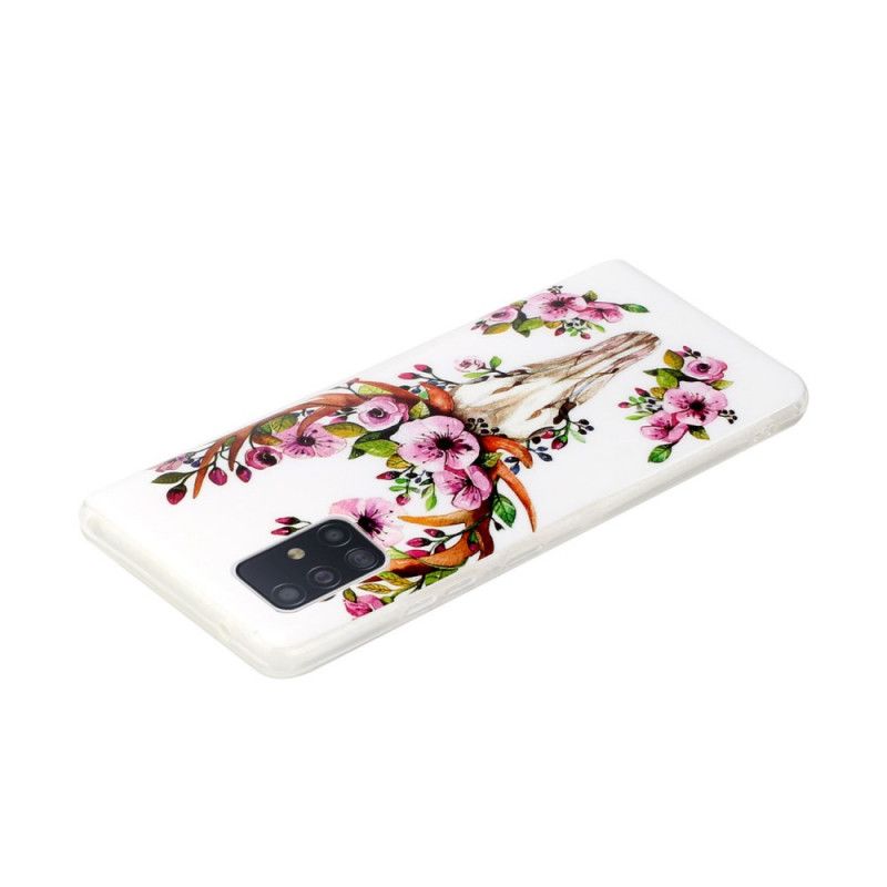 Kuori Samsung Galaxy A51 5G Fluoresoiva Kukkiva Hirvi