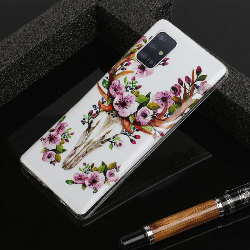 Kuori Samsung Galaxy A51 5G Fluoresoiva Kukkiva Hirvi