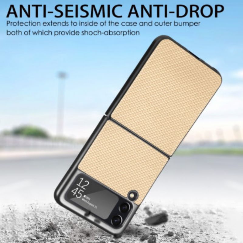 Kuori Samsung Galaxy Z Flip 3 5g Teksturoitu Hiilikuitu Suojakuori