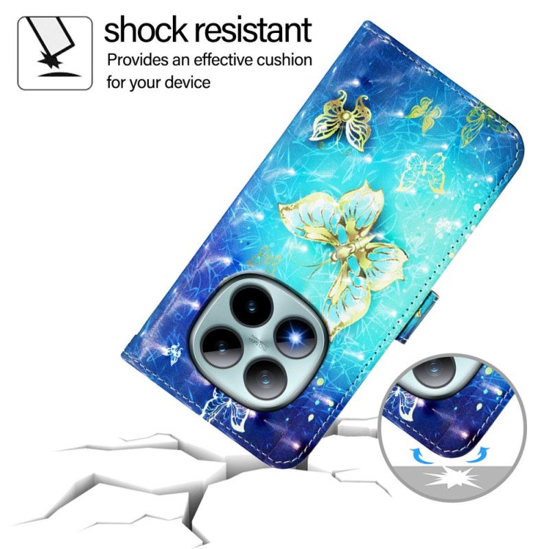 Kotelot Xiaomi Redmi Note 15 Pro Plus 5g Kultaiset Perhoset