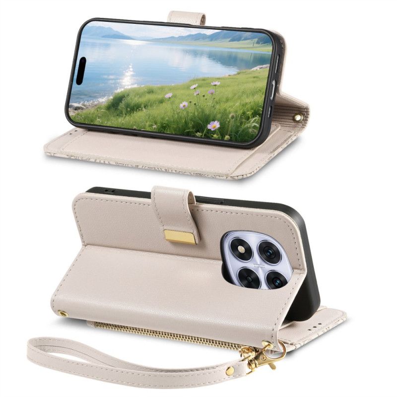 Kotelot Xiaomi Redmi Note 15 Pro Plus 5g Puhelinkuoret Kukkakuvio Ja Vetoketjullinen Tasku