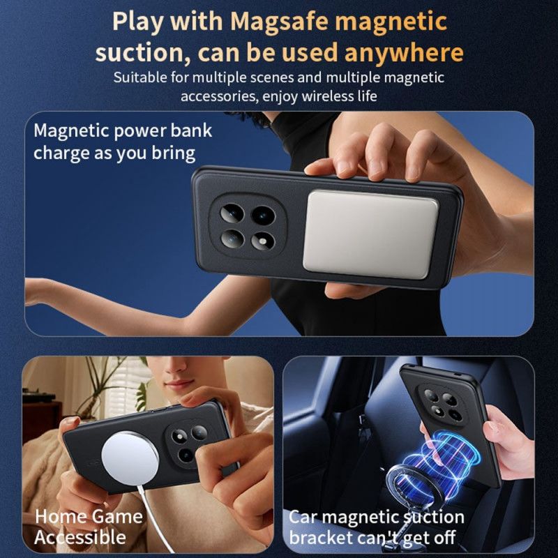 Kuori Xiaomi Redmi Note 15 Pro Plus 5g Magneettinen Nahkaefekti Suojakuori