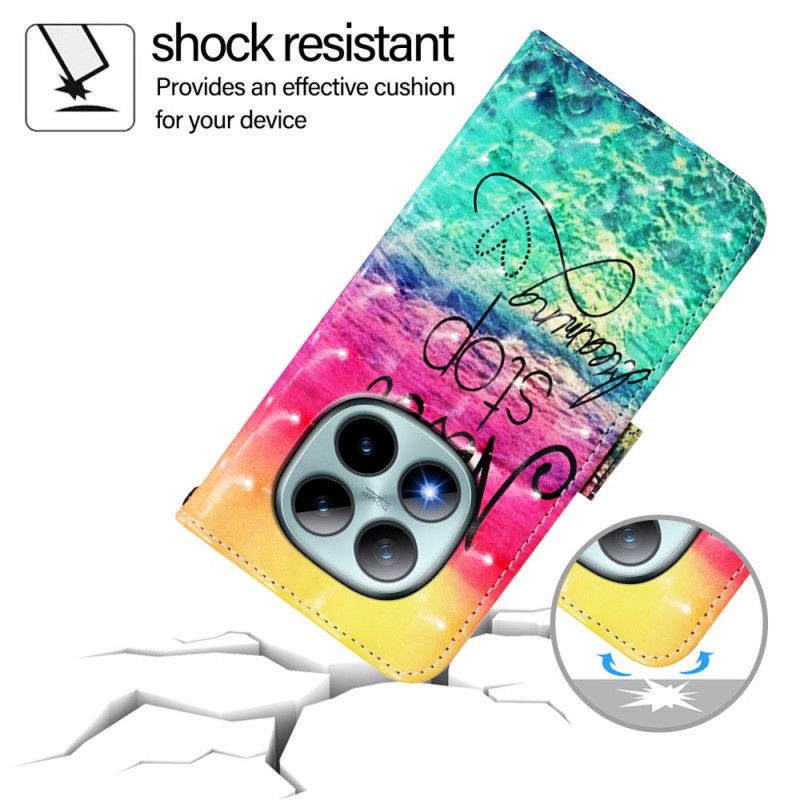 Nahkakotelo Xiaomi Redmi Note 15 Pro Plus 5g Älä Koskaan Lopeta Unelmointia