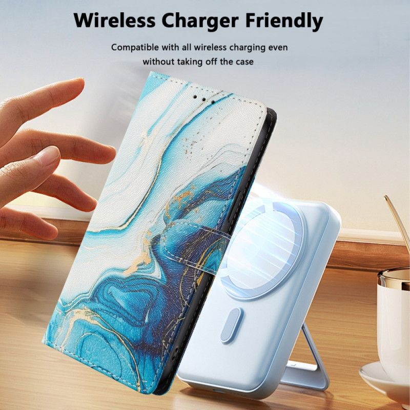 Nahkakotelo Xiaomi Redmi Note 15 Pro Plus 5g Sininen Marmori