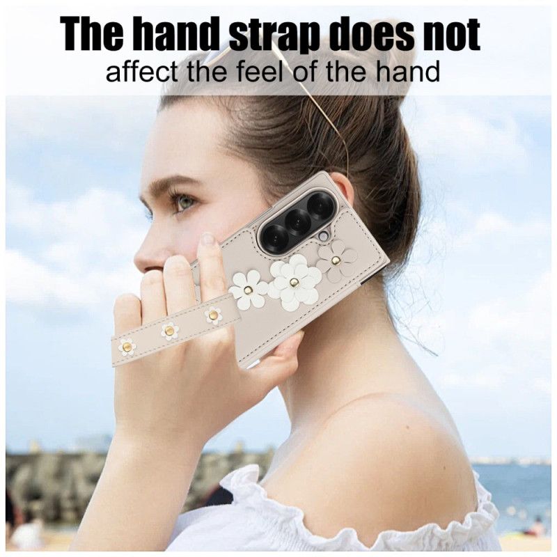 Case Samsung Galaxy Z Fold 7 Puhelinkuoret 3d-kukkakuvioinen Korttiteline Ja Jalusta