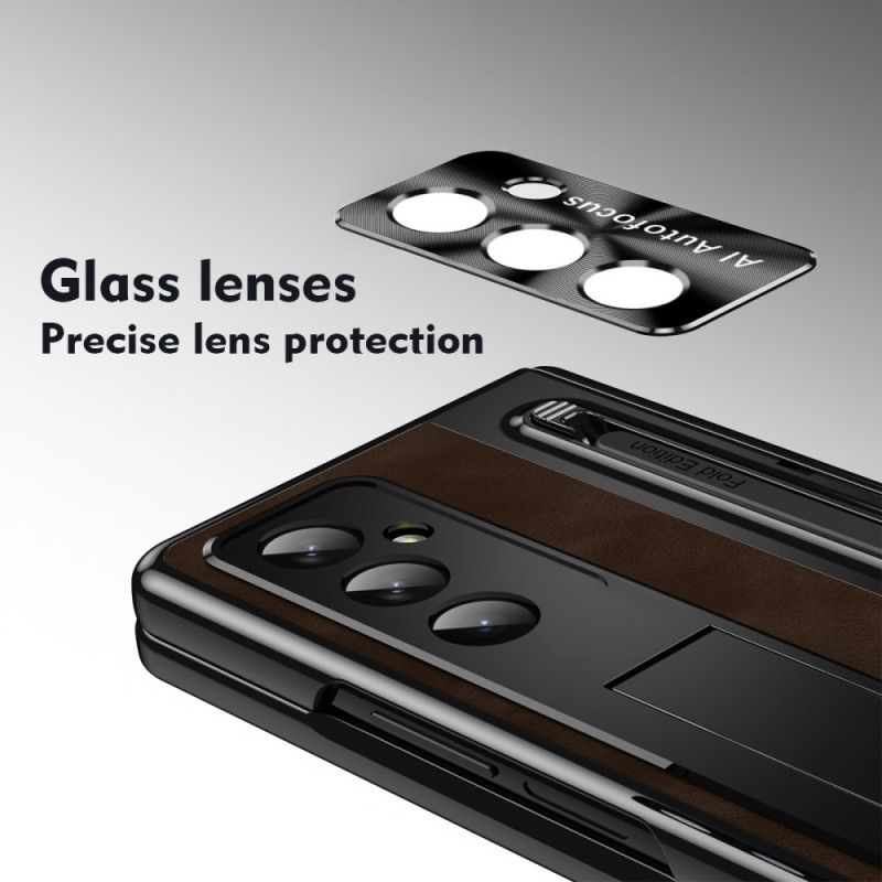 Case Samsung Galaxy Z Fold 7 Puhelinkuoret Nahkaefektijalusta Ja Kynäpidike