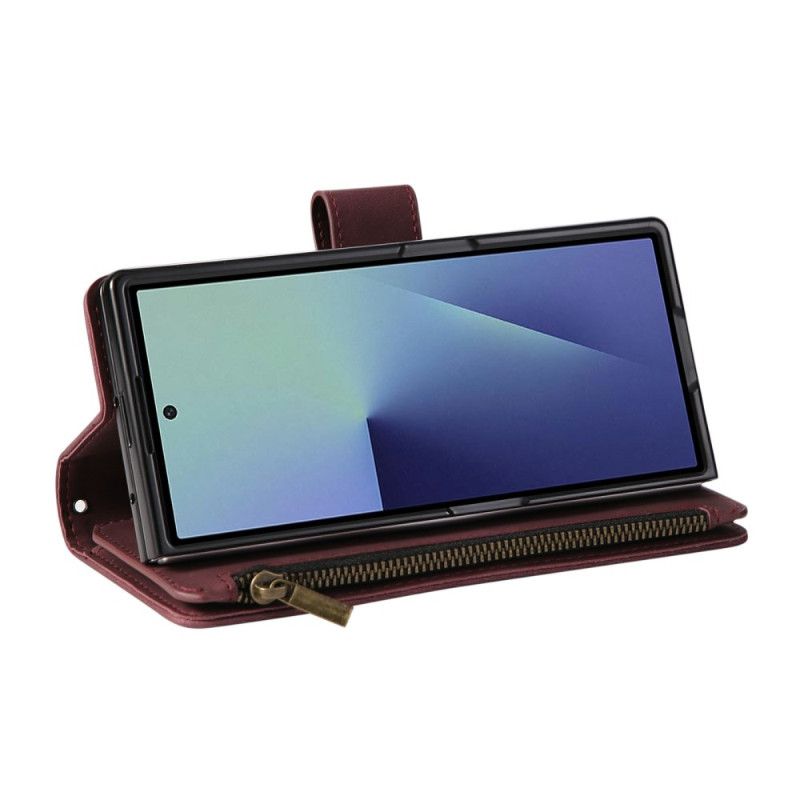 Kotelot Samsung Galaxy Z Fold 7 Mokkanahkakuvioinen Lompakko Olkahihnalla