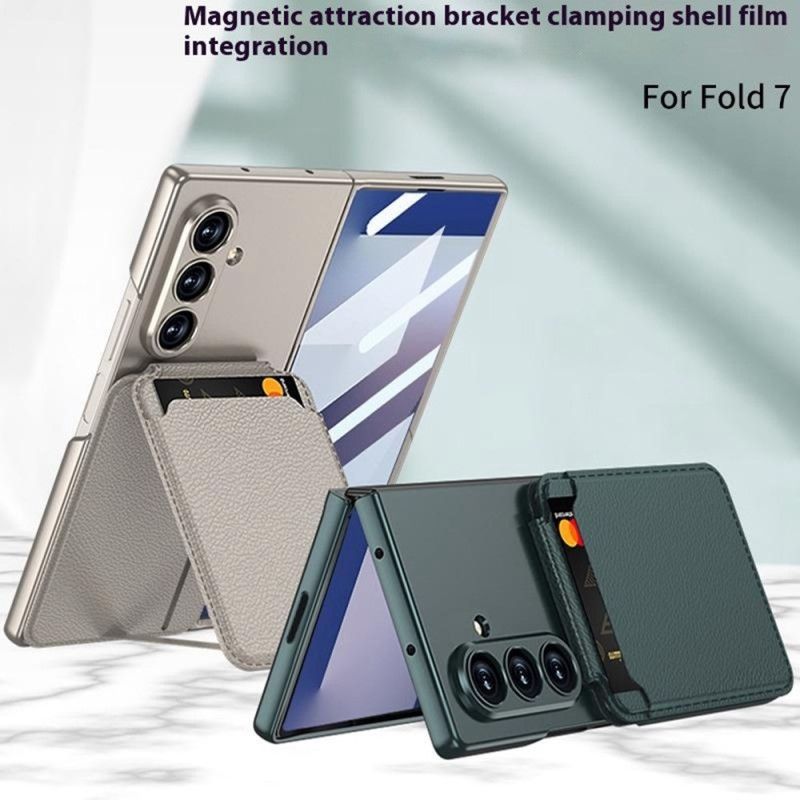 Kuori Samsung Galaxy Z Fold 7 Irrotettava Korttikotelo Ja Integroitu Jalusta