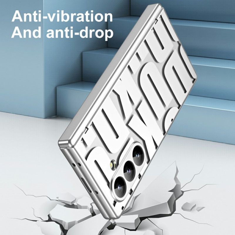 Kuori Samsung Galaxy Z Fold 7 Kirjainmuotoilu Karkaistusta Lasista Valmistetulla Näytönsuojalla