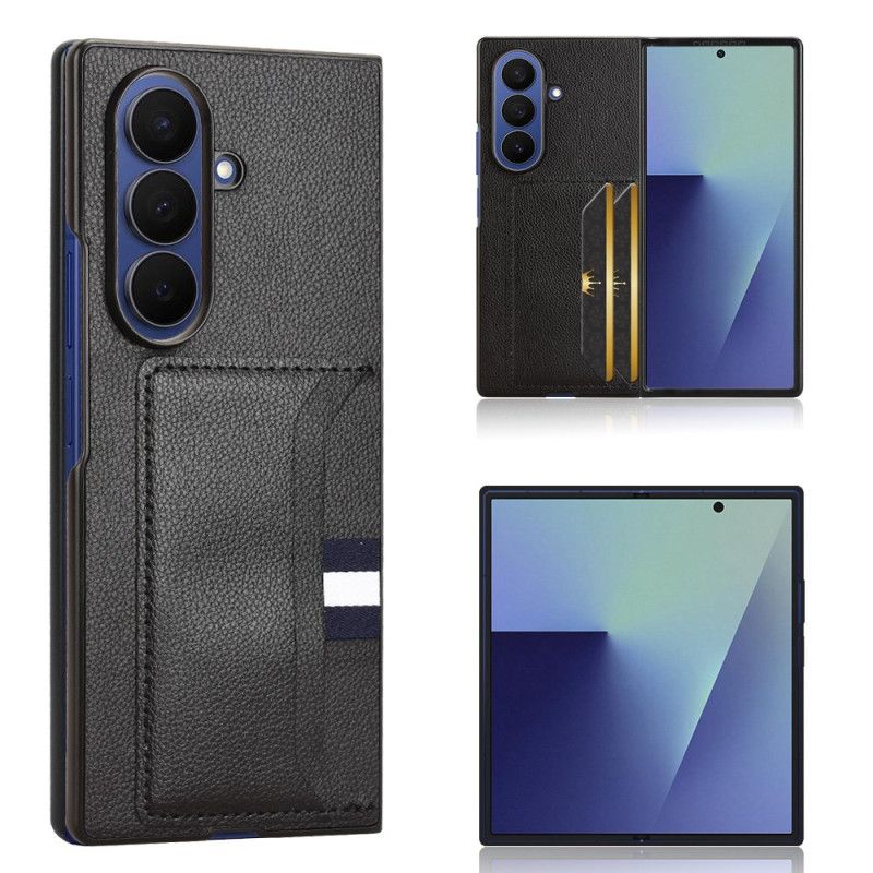 Kuori Samsung Galaxy Z Fold 7 Litsikuvioinen Kuvio Korttikotelolla