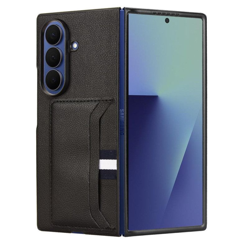 Kuori Samsung Galaxy Z Fold 7 Litsikuvioinen Kuvio Korttikotelolla