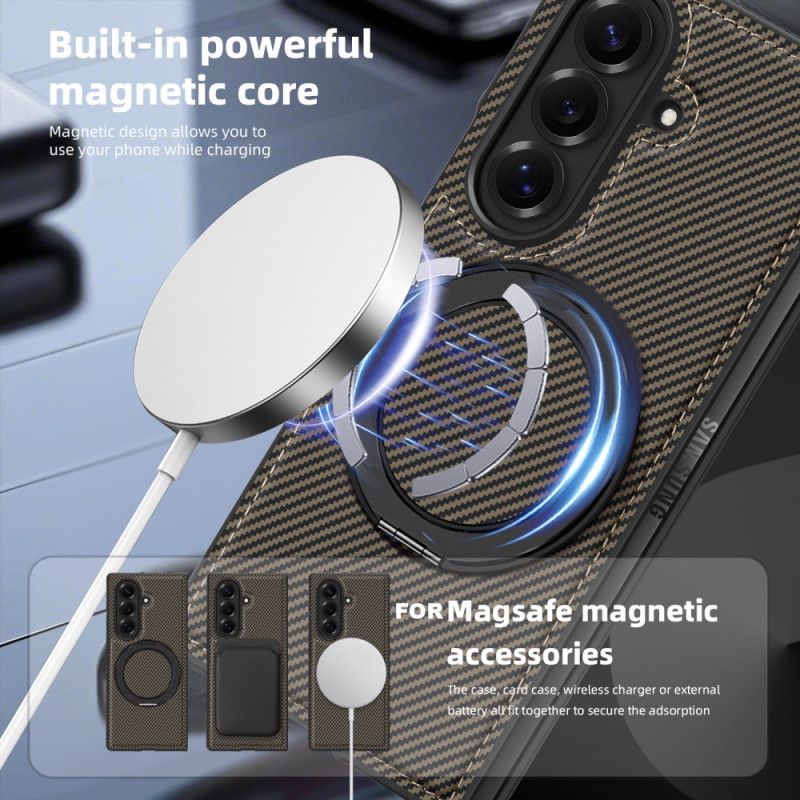 Kuori Samsung Galaxy Z Fold 7 Magneettinen Teksturoitu Hiilikuitu