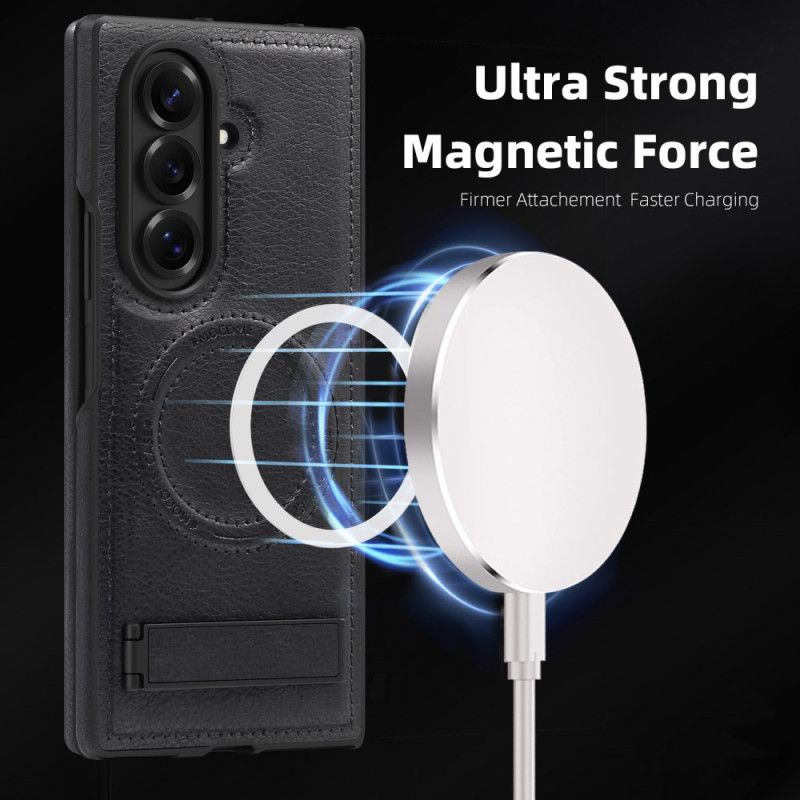 Kuori Samsung Galaxy Z Fold 7 Magsafe-nahkaefekti Ja Jalusta