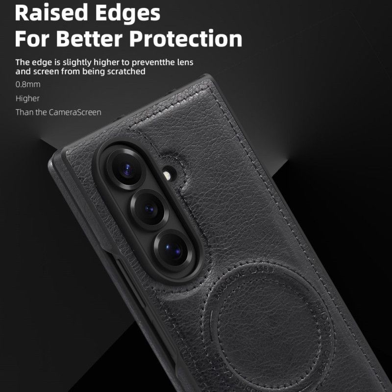 Kuori Samsung Galaxy Z Fold 7 Magsafe-nahkaefekti Ja Jalusta