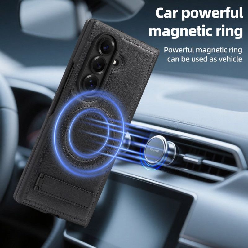 Kuori Samsung Galaxy Z Fold 7 Magsafe-nahkaefekti Ja Jalusta