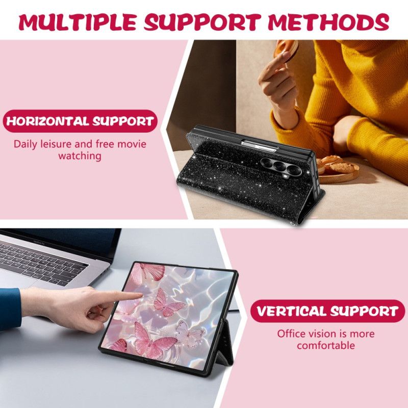 Nahkakotelo Samsung Galaxy Z Fold 7 Kimaltava