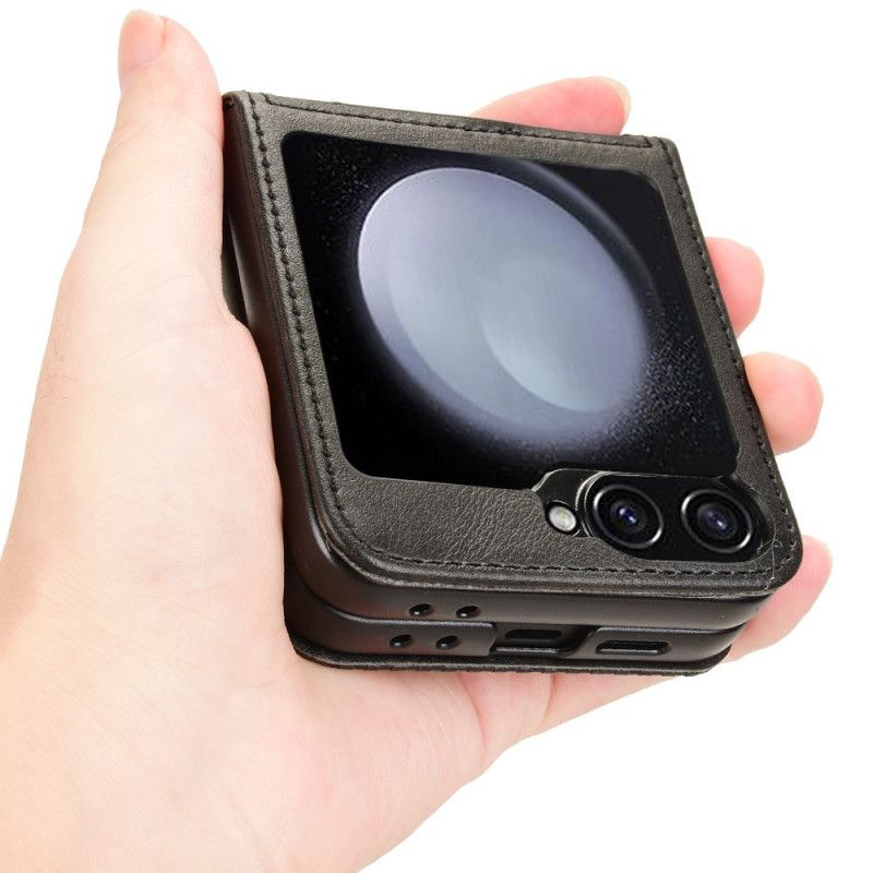 Case Samsung Galaxy Z Flip 7 Fe Puhelinkuoret Retrotyylinen Nahkatyylinen Korttikotelo